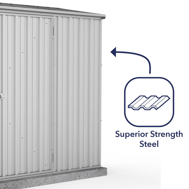 Mercia Absco Space Saver Titanium Pent Metal Shed in Zinc (7'5x3) (ESDXL20MET109 - EAN 5029442005355)