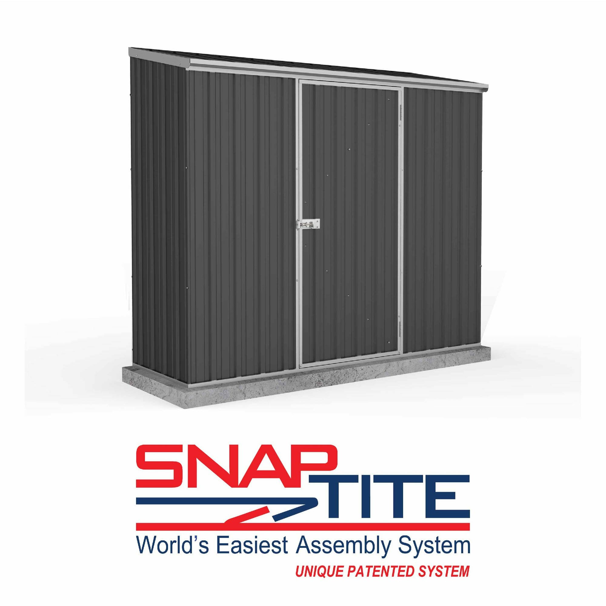 Mercia Absco Space Saver Titanium Pent Metal Shed in Dark Grey (7'5x3) (ESDXL20MET110 - EAN 5029442005362)