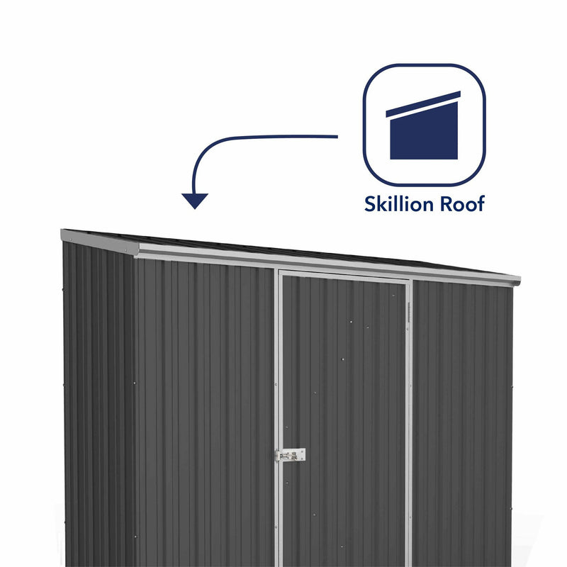 Mercia Absco Space Saver Titanium Pent Metal Shed in Dark Grey (7'5x3) (ESDXL20MET110 - EAN 5029442005362)