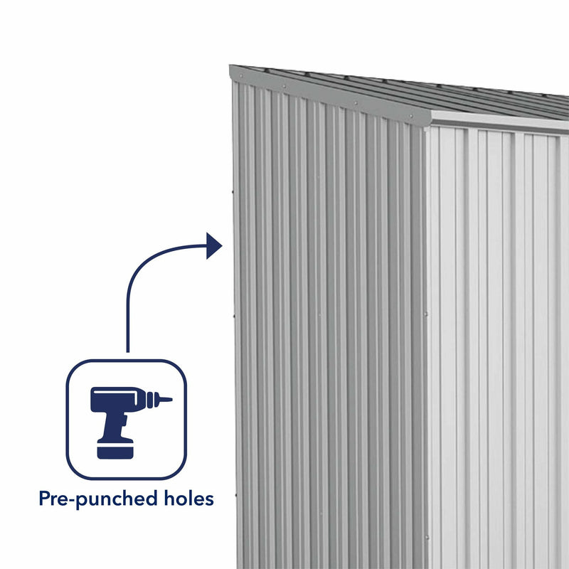 Mercia Absco Space Saver Titanium Pent Metal Shed in Zinc (10x5) (ESDXL20MET111 - EAN 5029442005379)