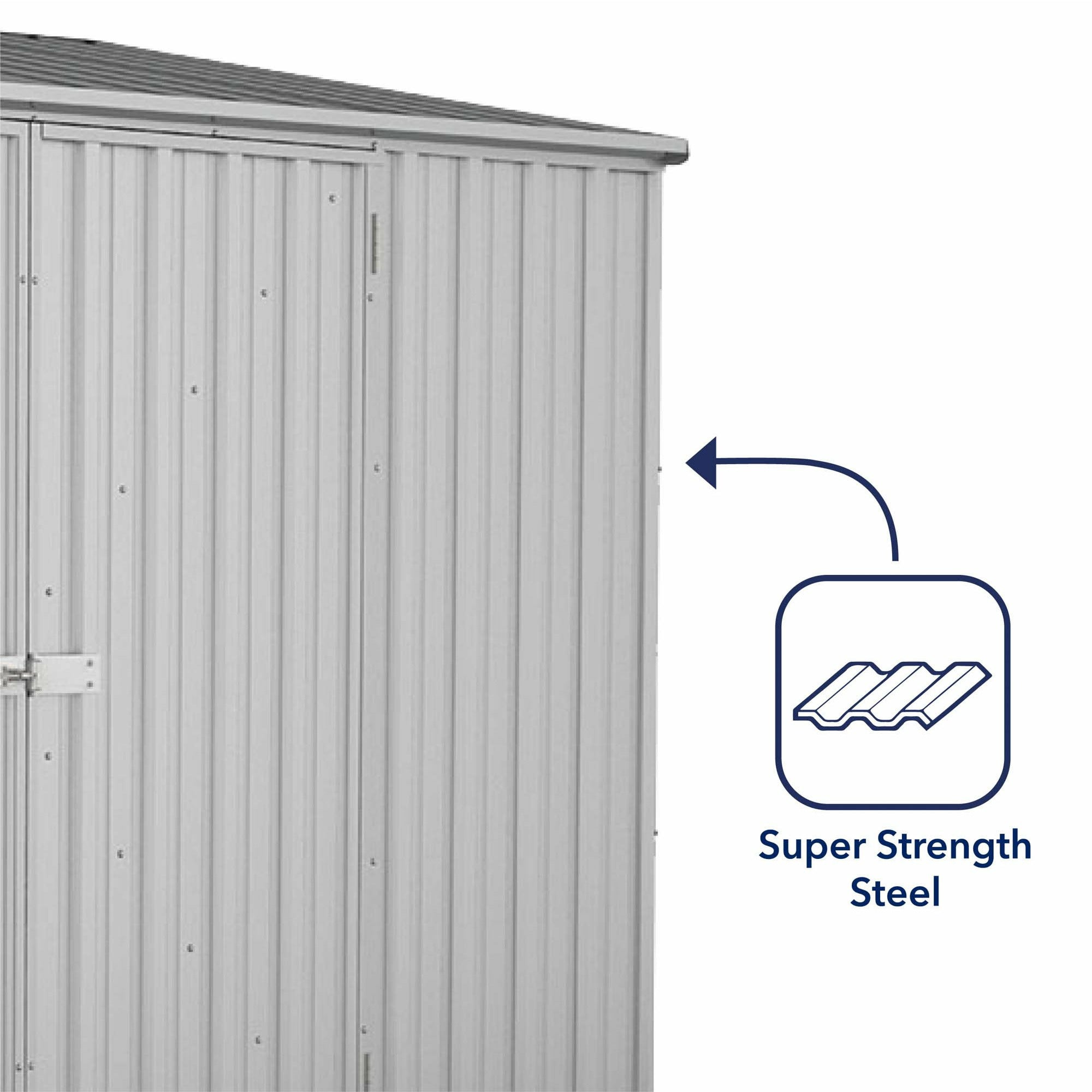 Mercia Absco Space Saver Titanium Pent Metal Shed in Zinc (10x5) (ESDXL20MET111 - EAN 5029442005379)