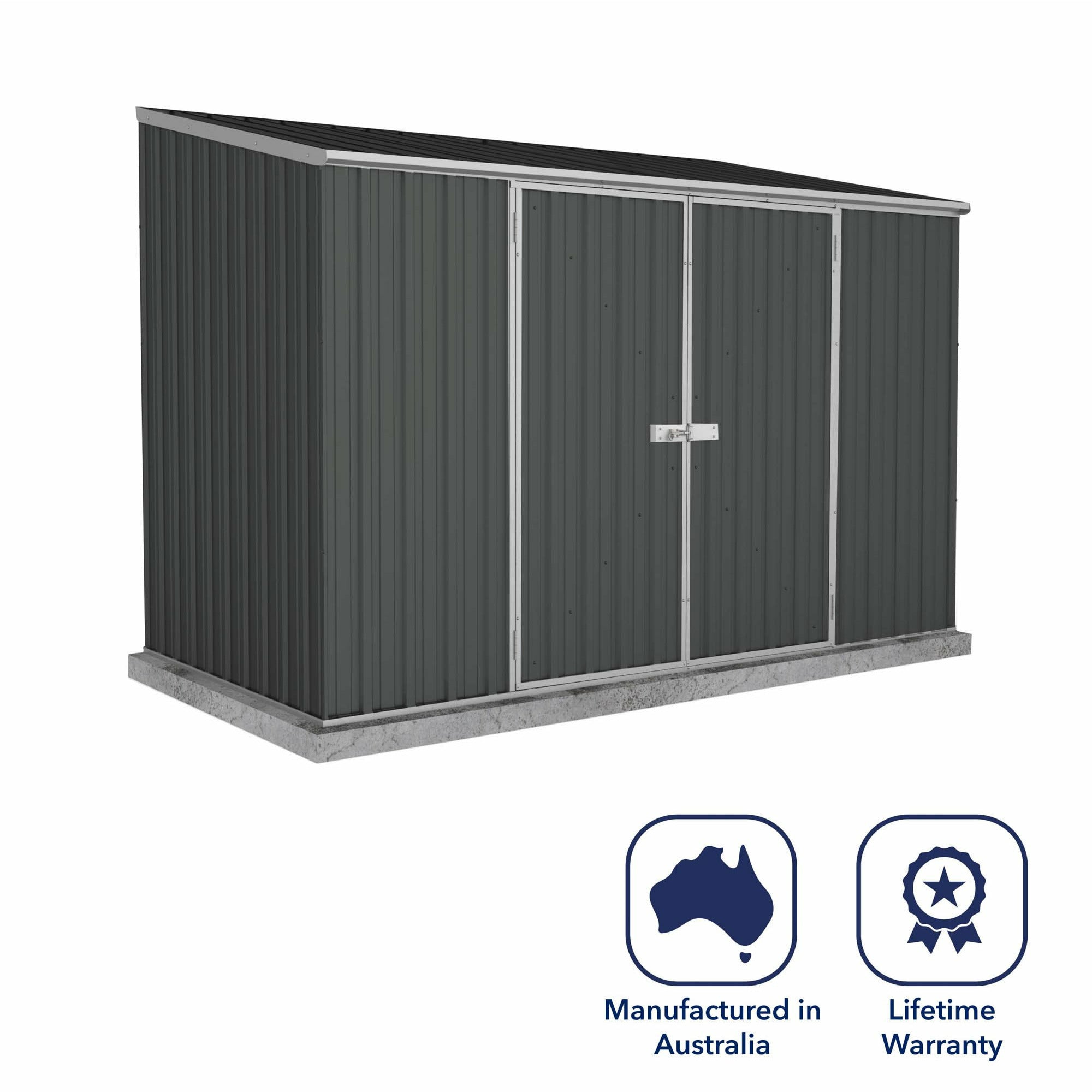 Mercia Absco Space Saver Titanium Pent Metal Shed in Dark Grey (10x5) (ESDXL20MET112 - EAN 5029442005386)