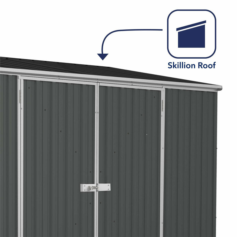 Mercia Absco Space Saver Titanium Pent Metal Shed in Dark Grey (10x5) (ESDXL20MET112 - EAN 5029442005386)