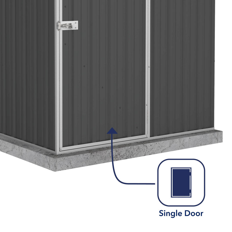 Mercia Absco Space Saver Titanium Reverse Apex Metal Shed in Dark Grey (5x5) (ESDXL20MET114 - EAN 5029442005409)