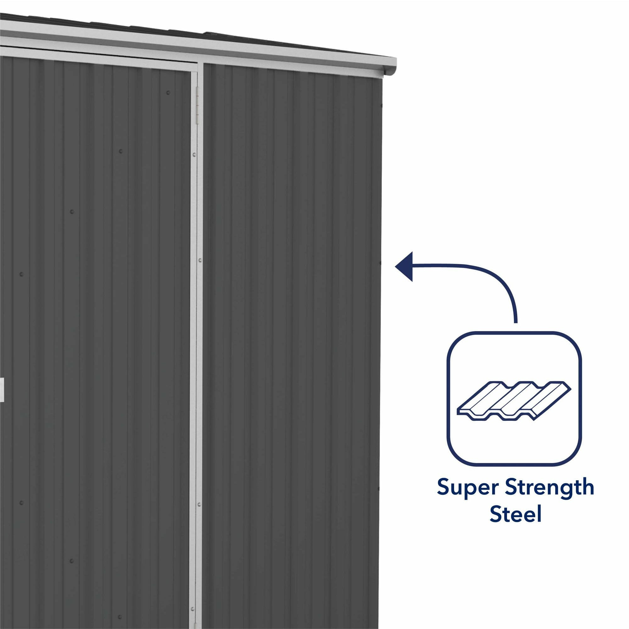 Mercia Absco Space Saver Titanium Reverse Apex Metal Shed in Dark Grey (5x5) (ESDXL20MET114 - EAN 5029442005409)