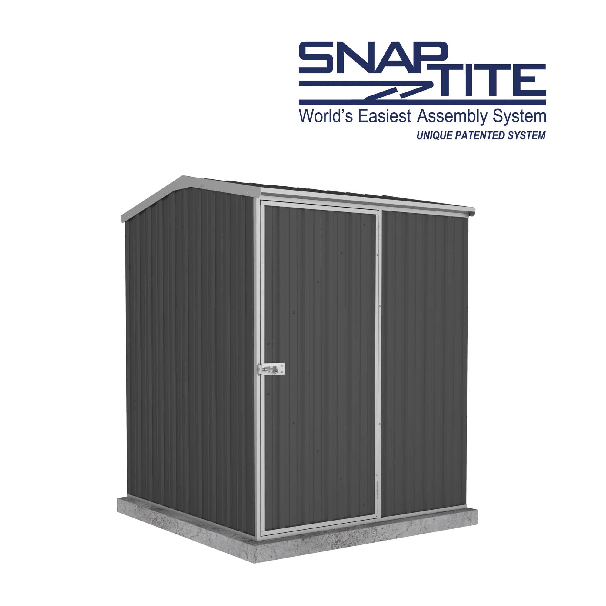 Mercia Absco Space Saver Titanium Reverse Apex Metal Shed in Dark Grey (5x5) (ESDXL20MET114 - EAN 5029442005409)