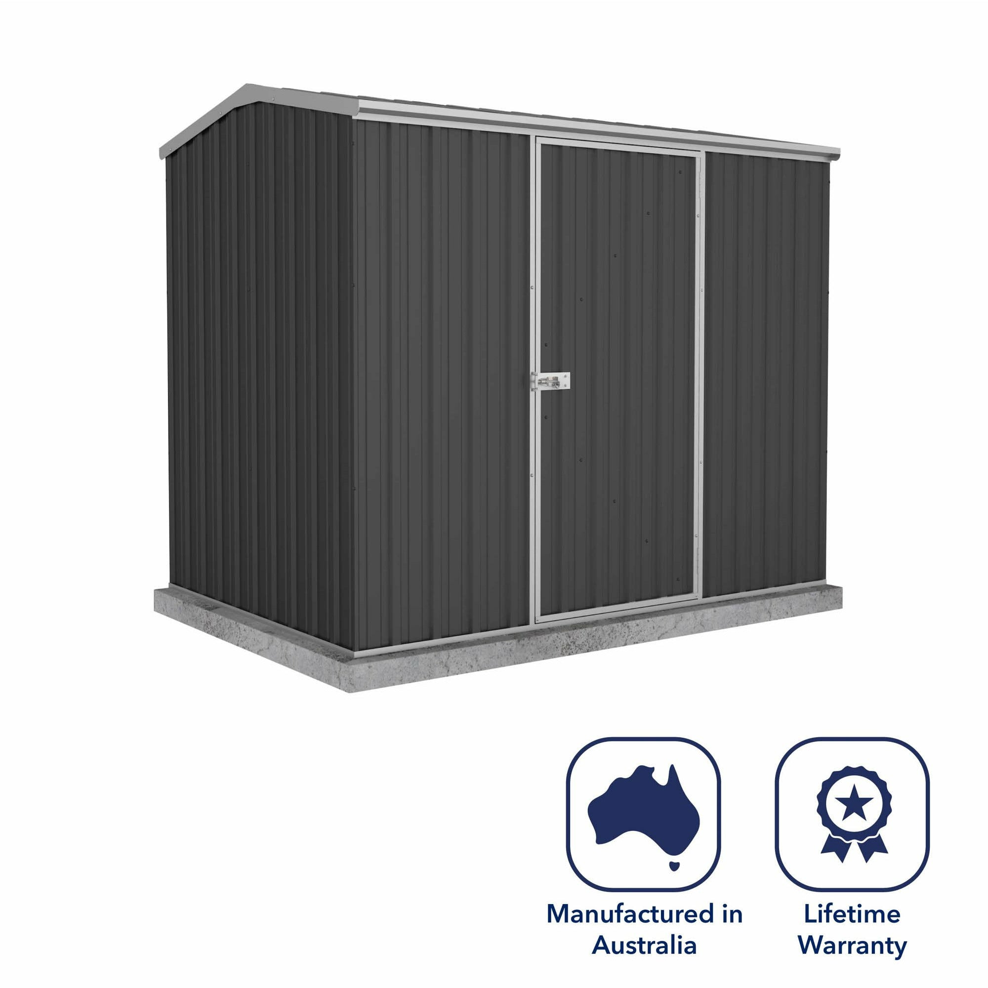 Mercia Absco Space Saver Titanium Reverse Apex Metal Shed in Dark Grey (7'5x5) (ESDXL20MET116 - EAN 5029442005423)