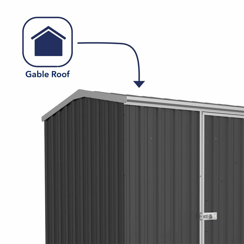 Mercia Absco Space Saver Titanium Reverse Apex Metal Shed in Dark Grey (7'5x5) (ESDXL20MET116 - EAN 5029442005423)