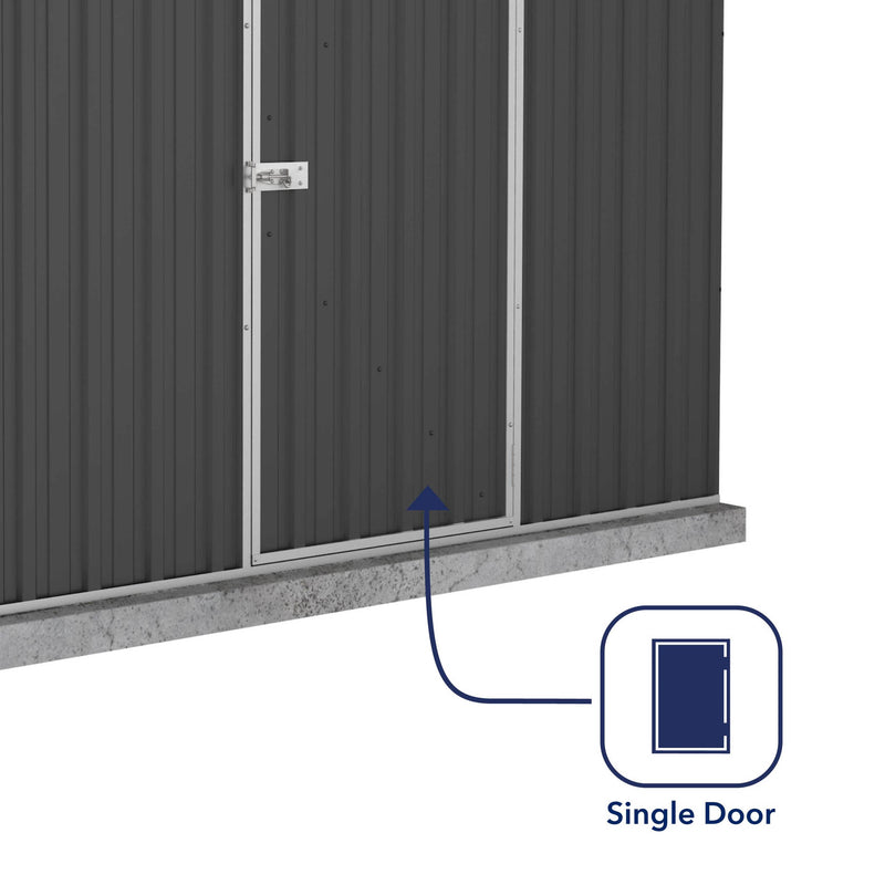 Mercia Absco Space Saver Titanium Reverse Apex Metal Shed in Dark Grey (7'5x5) (ESDXL20MET116 - EAN 5029442005423)