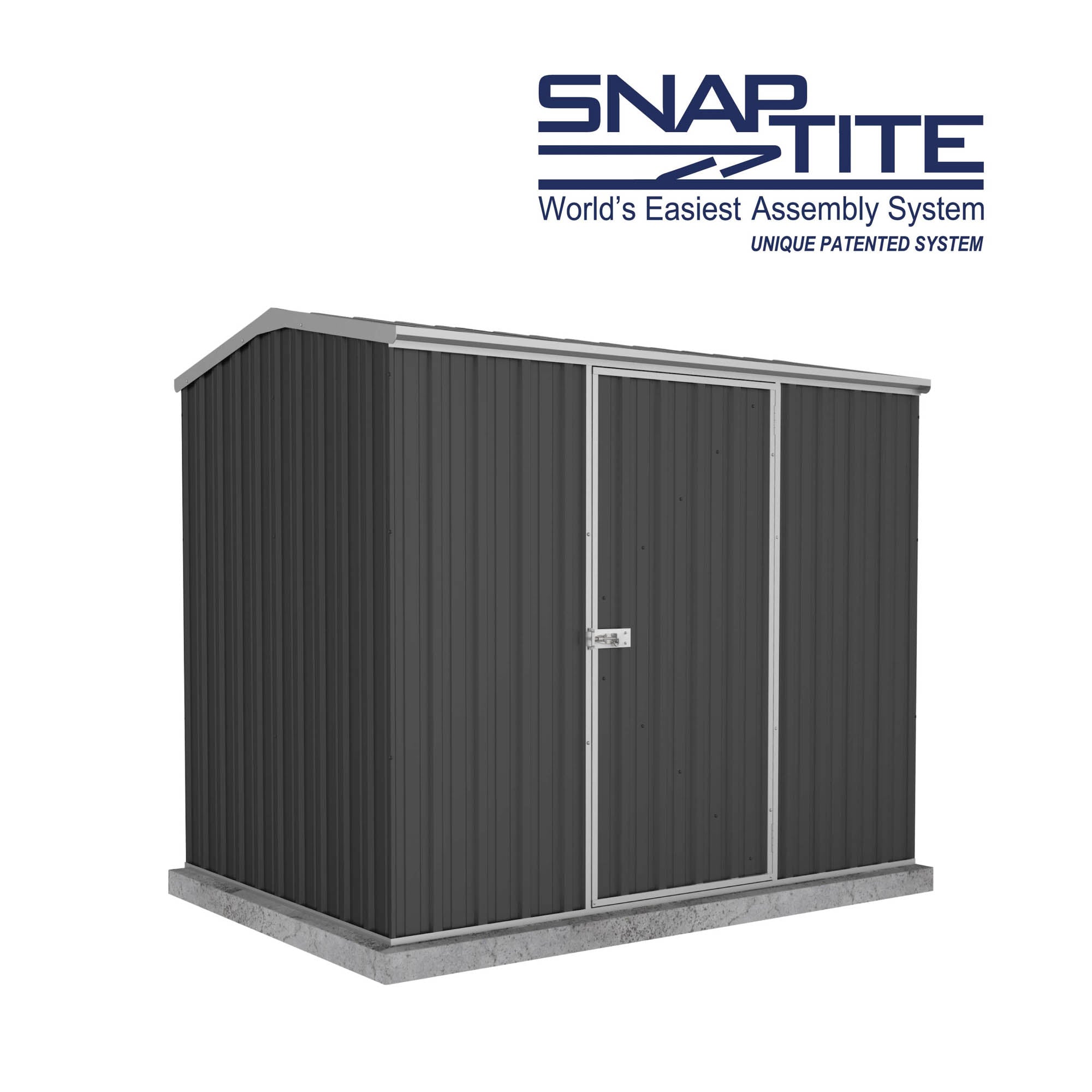 Mercia Absco Space Saver Titanium Reverse Apex Metal Shed in Dark Grey (7'5x5) (ESDXL20MET116 - EAN 5029442005423)