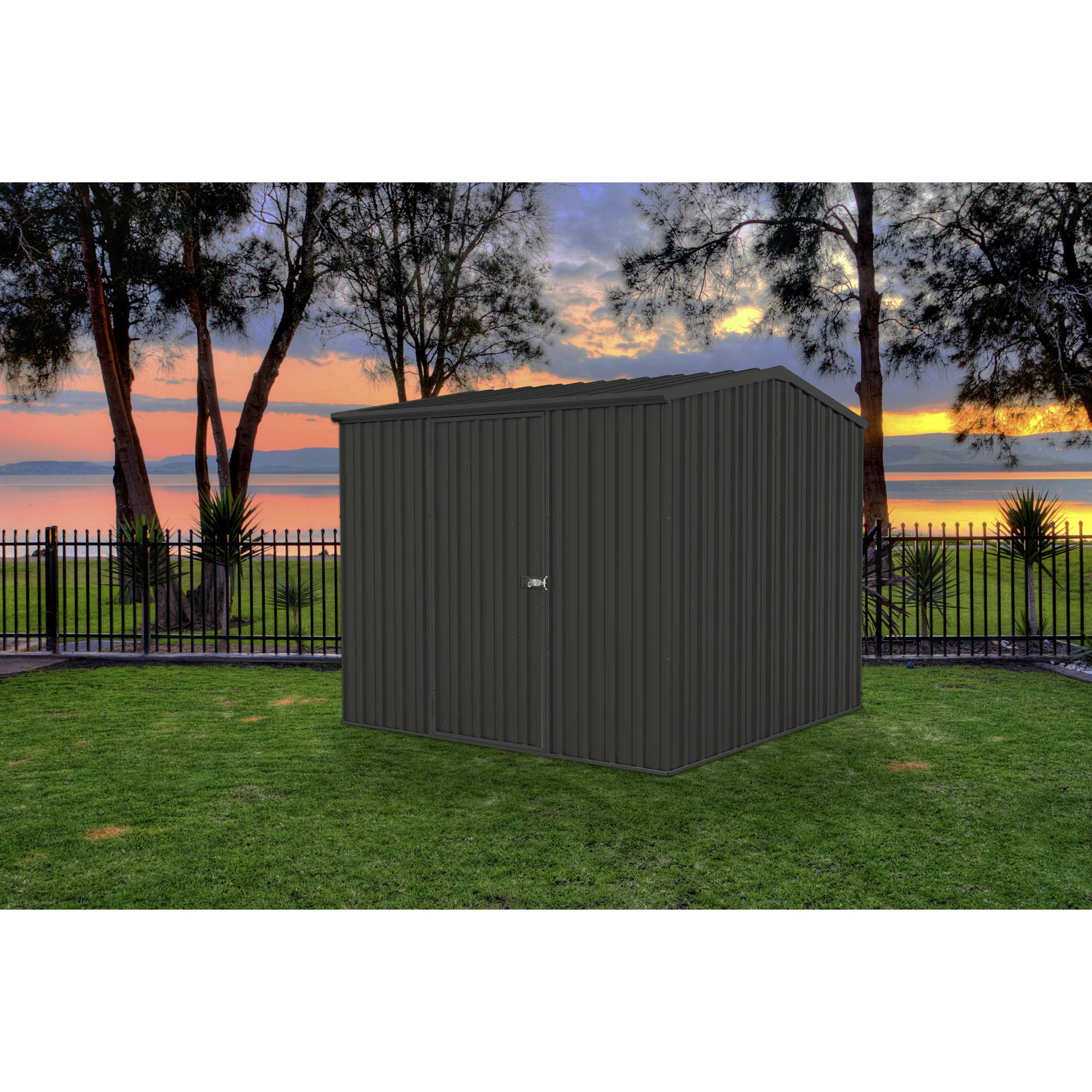 Mercia Absco Space Saver Titanium Reverse Apex Metal Shed in Dark Grey (7'5x7'5) (ESDXL20MET118 - EAN 5029442005447)