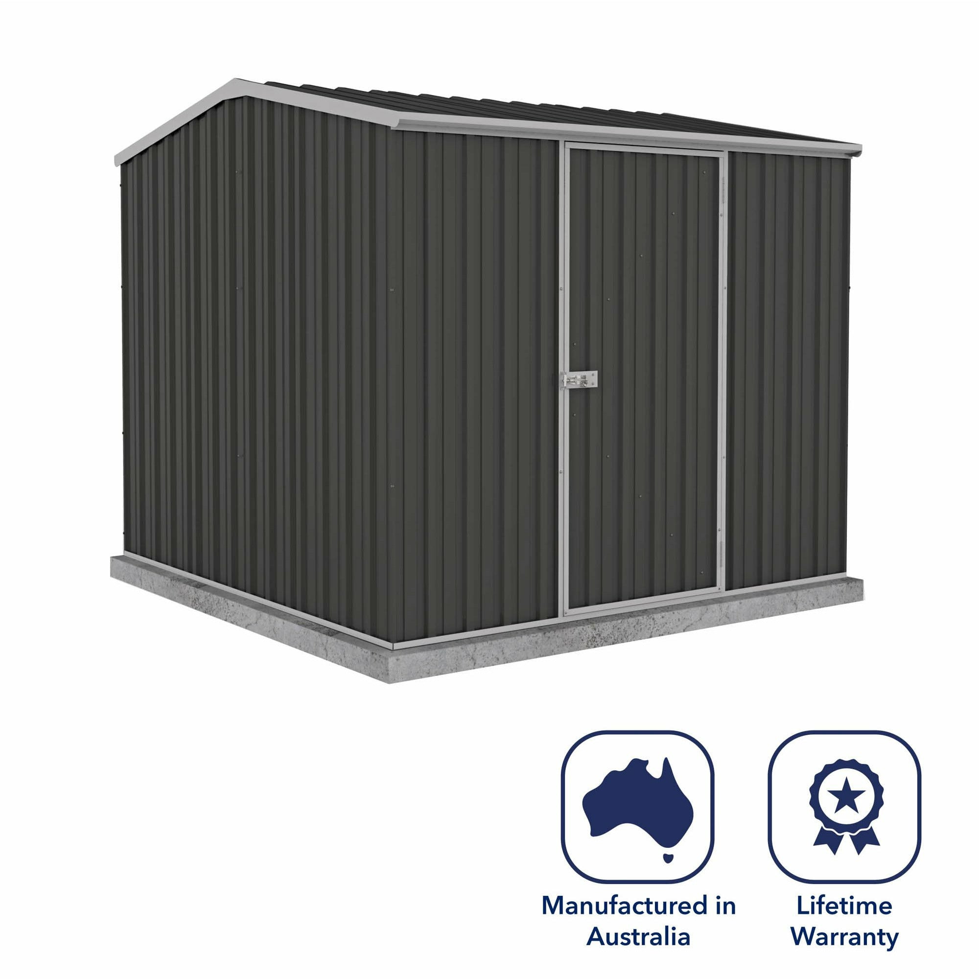 Mercia Absco Space Saver Titanium Reverse Apex Metal Shed in Dark Grey (7'5x7'5) (ESDXL20MET118 - EAN 5029442005447)