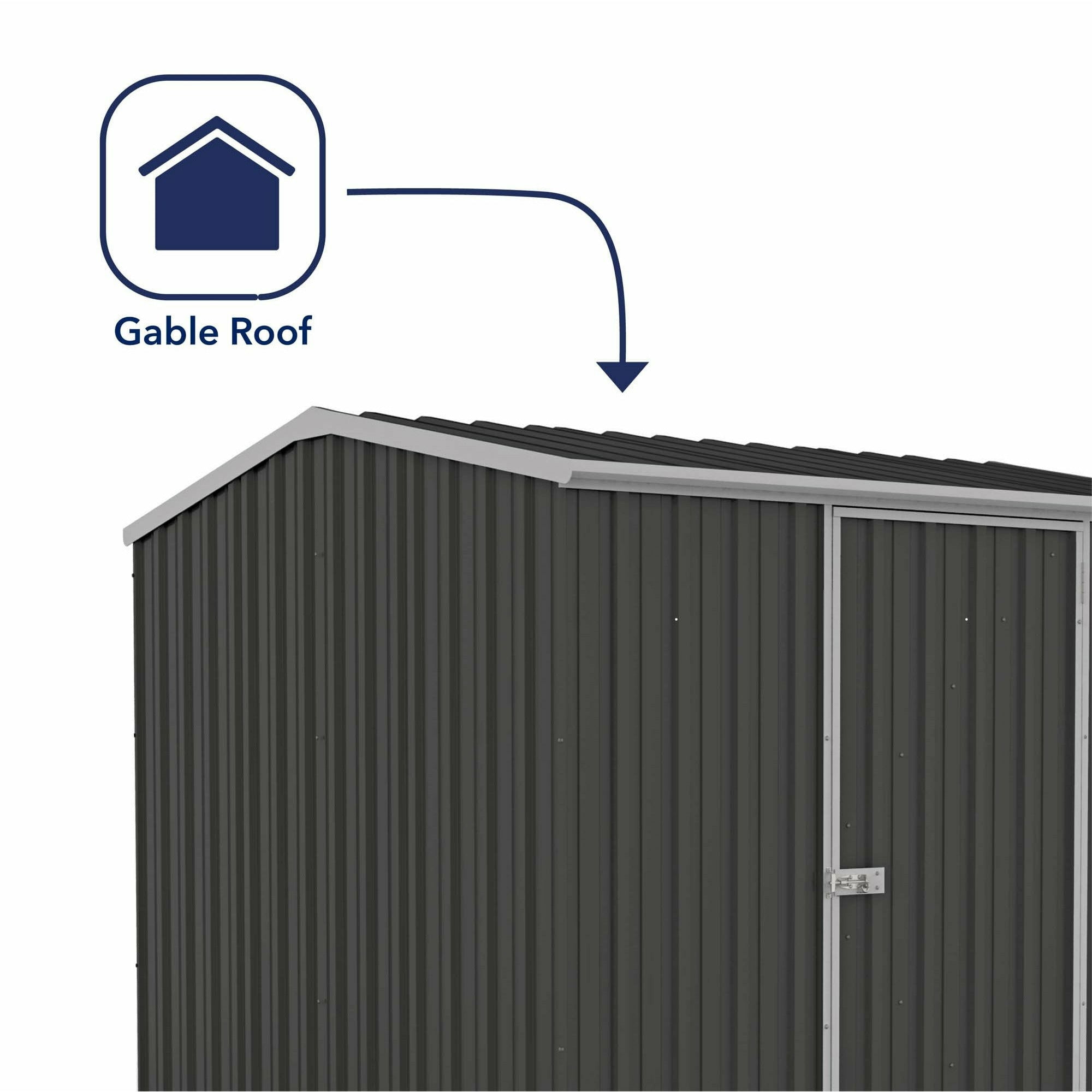 Mercia Absco Space Saver Titanium Reverse Apex Metal Shed in Dark Grey (7'5x7'5) (ESDXL20MET118 - EAN 5029442005447)