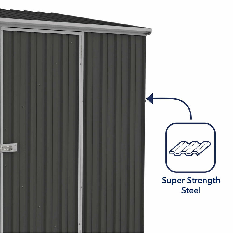 Mercia Absco Space Saver Titanium Reverse Apex Metal Shed in Dark Grey (7'5x7'5) (ESDXL20MET118 - EAN 5029442005447)