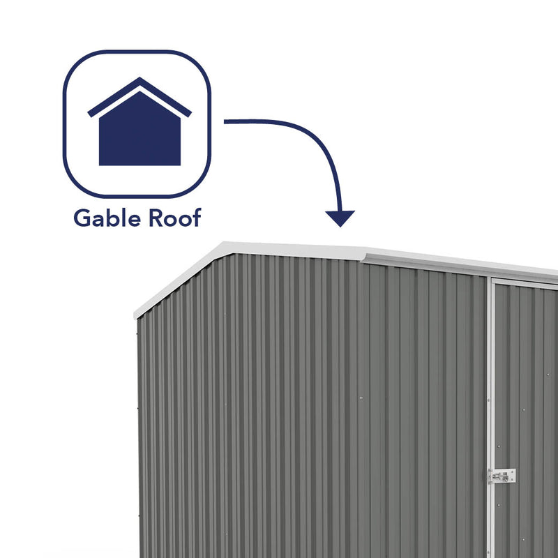 Mercia Absco Space Saver Titanium Reverse Apex Metal Shed in Woodland Grey (7'5x10) (ESDXL20MET119 - EAN 5029442005454)