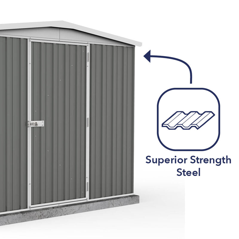 Mercia Absco Regent Apex Metal Shed in Woodland Grey (7'5x5) (ESDXL20MET121 - EAN 5029442005478)