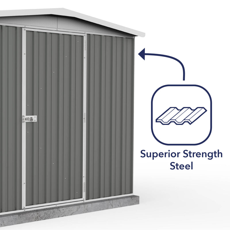 Mercia Absco Regent Apex Metal Shed in Woodland Grey (7'5x7) (ESDXL20MET122 - EAN 5029442005485)