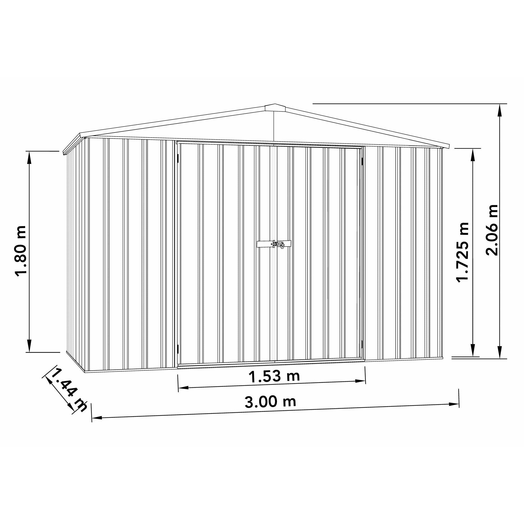 Mercia Absco Regent Apex Metal Shed in Woodland Grey (10x5) (ESDXL20MET123 - EAN 5029442005492)