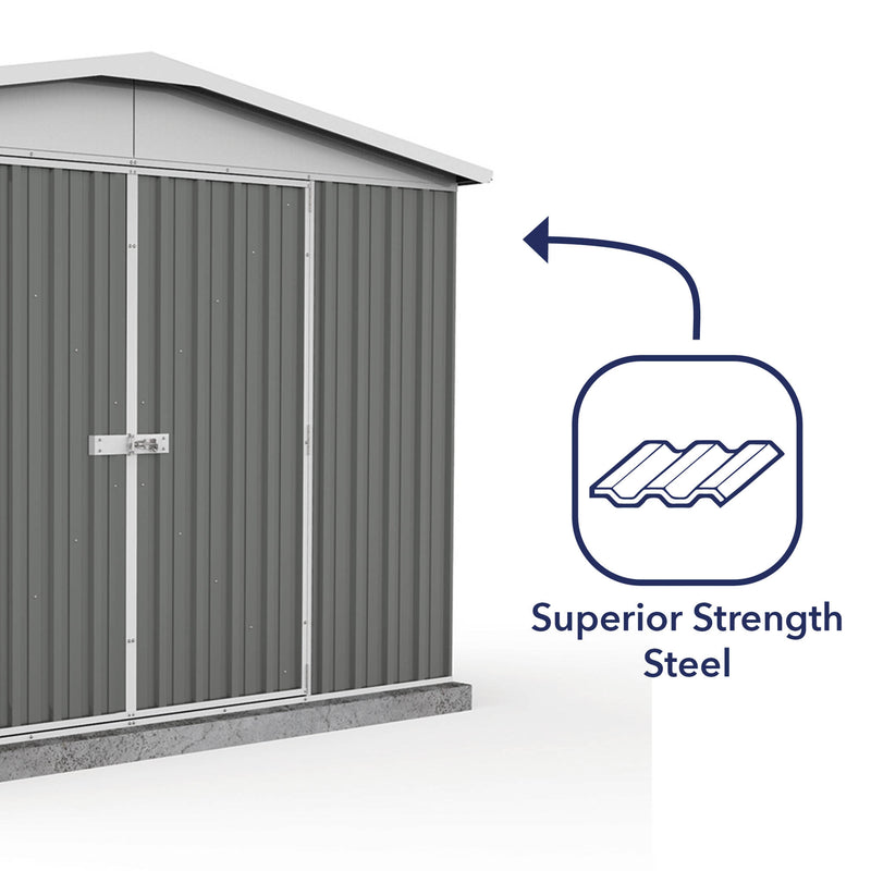 Mercia Absco Regent Apex Metal Shed in Woodland Grey (10x5) (ESDXL20MET123 - EAN 5029442005492)