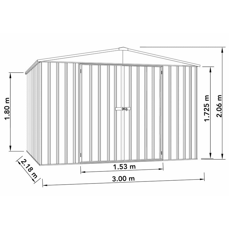 Mercia Absco Regent Apex Metal Shed in Woodland Grey (10x7) (ESDXL20MET124 - EAN 5029442005508)