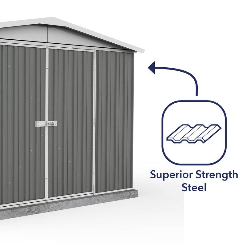 Mercia Absco Regent Apex Metal Shed in Woodland Grey (10x7) (ESDXL20MET124 - EAN 5029442005508)