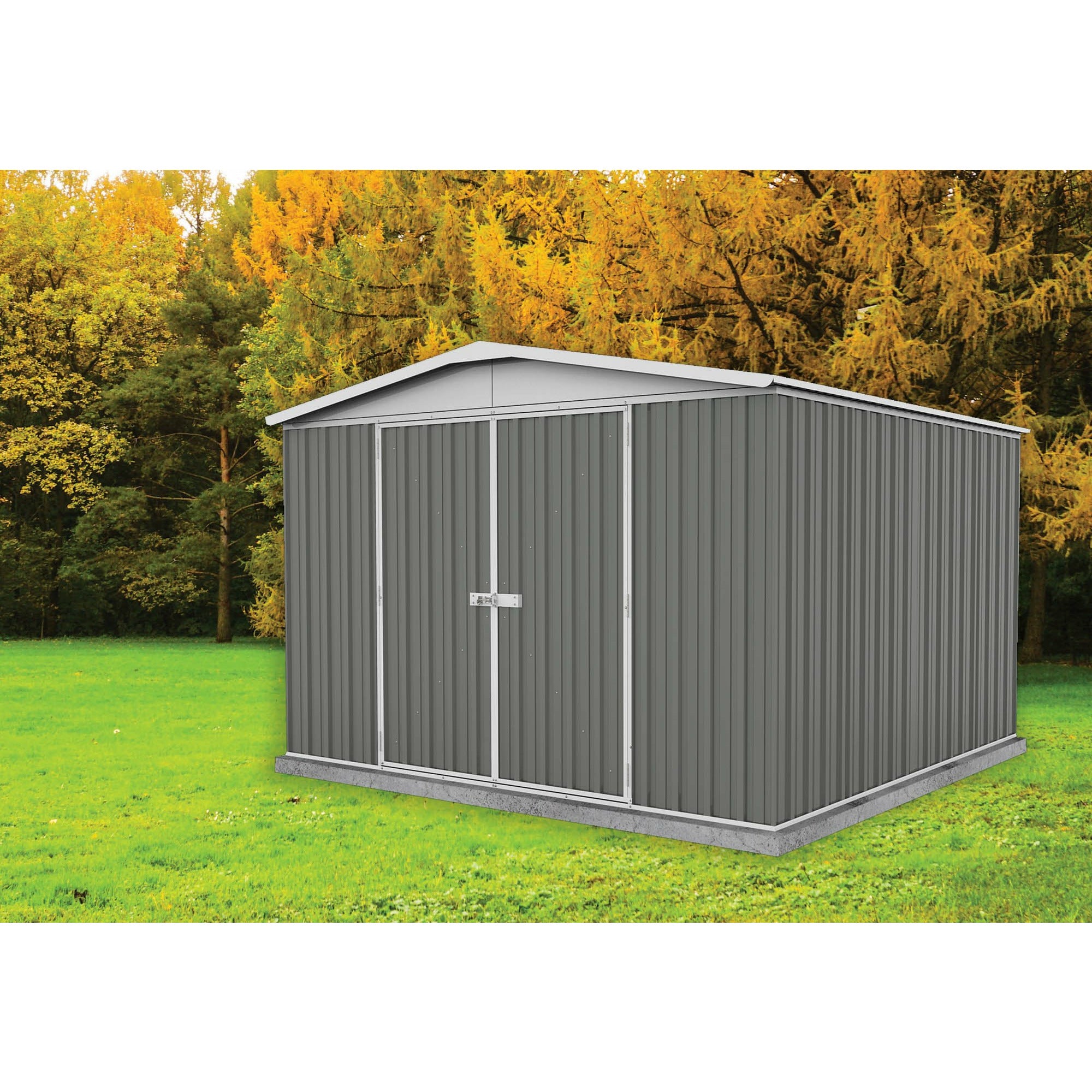 Mercia Absco Regent Apex Metal Shed in Woodland Grey (10x10) (ESDXL20MET125 - EAN 5029442005515)