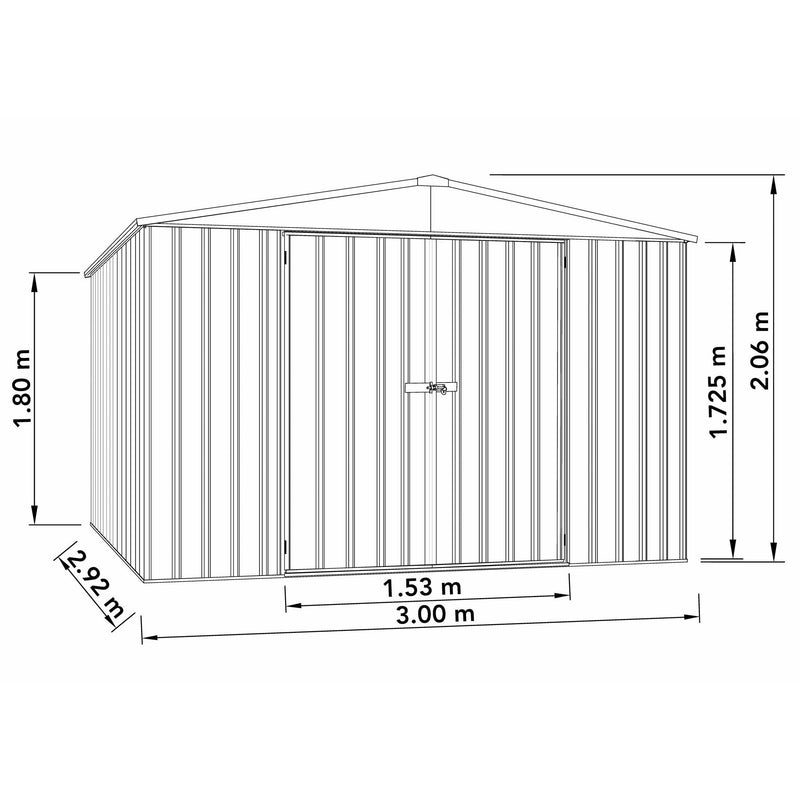 Mercia Absco Regent Apex Metal Shed in Woodland Grey (10x10) (ESDXL20MET125 - EAN 5029442005515)