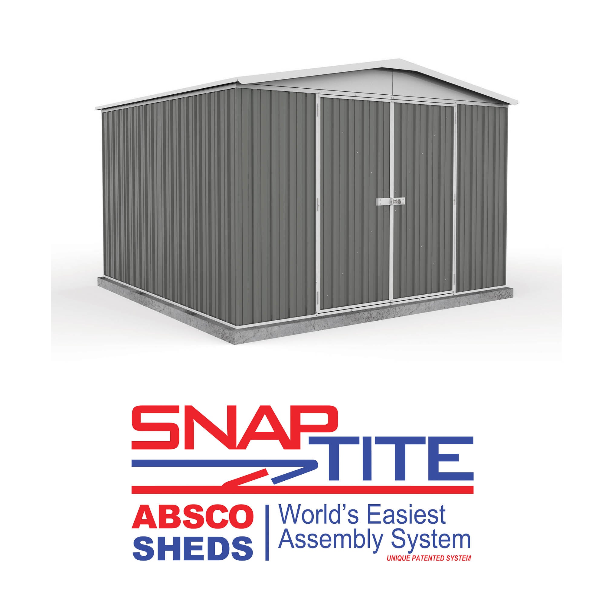 Mercia Absco Regent Apex Metal Shed in Woodland Grey (10x10) (ESDXL20MET125 - EAN 5029442005515)