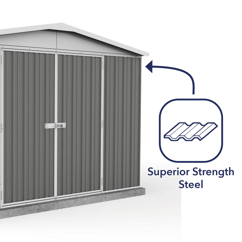 Mercia Absco Regent Apex Metal Shed in Woodland Grey (10x10) (ESDXL20MET125 - EAN 5029442005515)