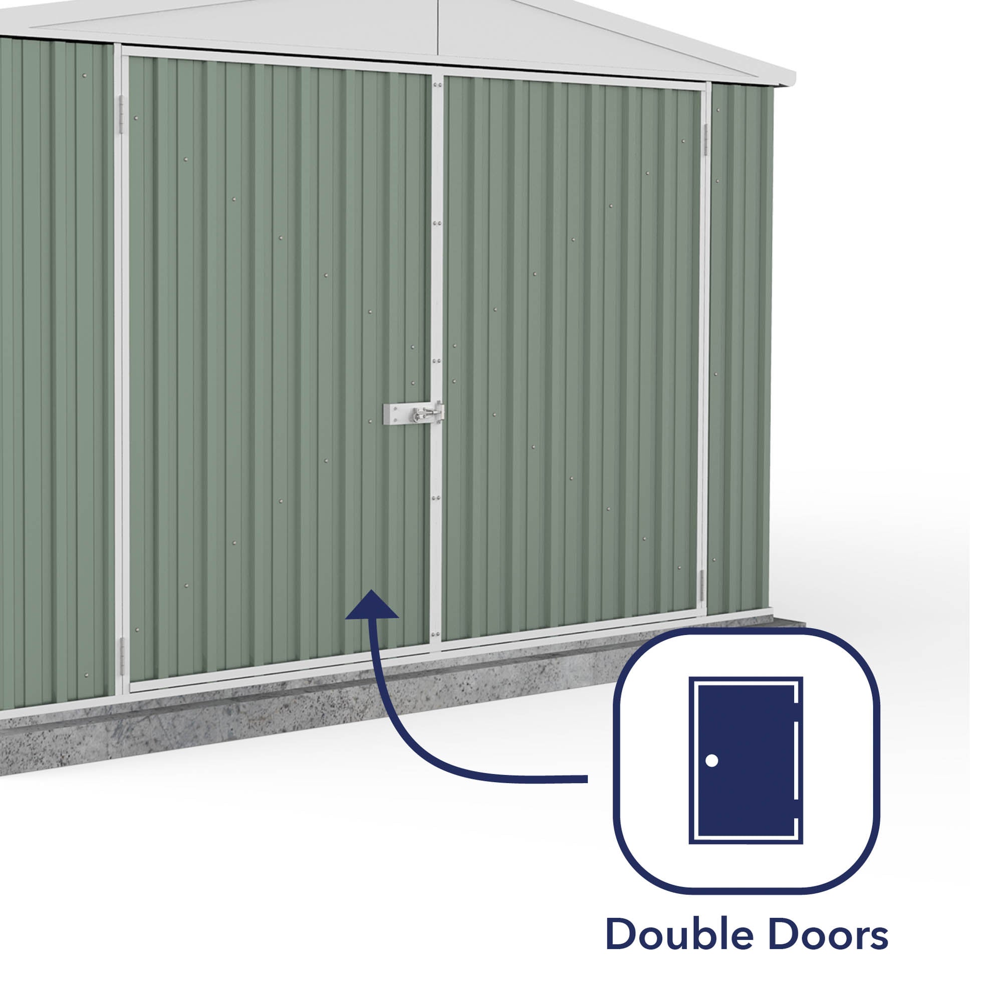 Mercia Absco Titanium Apex Garage/ Utility Workshop in Pale Eucalyptus (10x15) (ESDXL20MET127 - EAN 5029442005539)