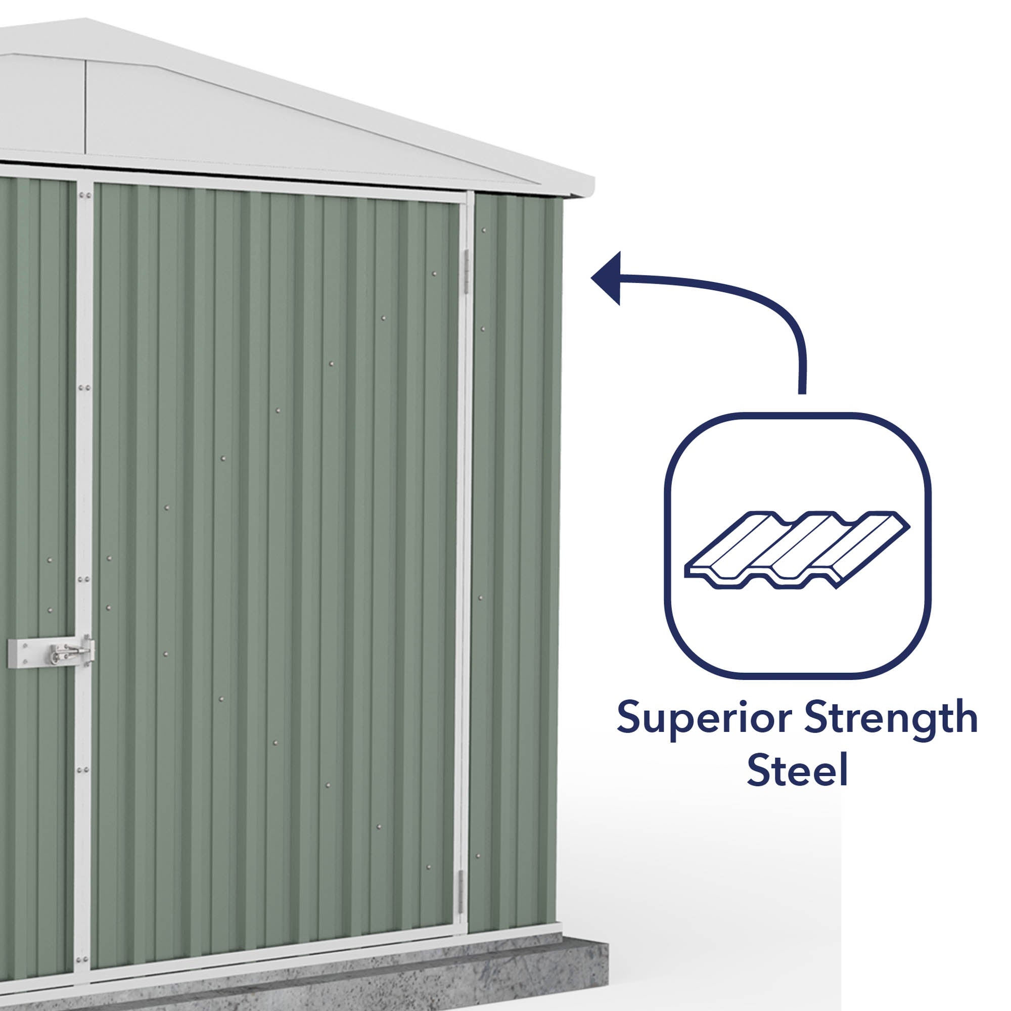 Mercia Absco Titanium Apex Garage/ Utility Workshop in Pale Eucalyptus (10x15) (ESDXL20MET127 - EAN 5029442005539)