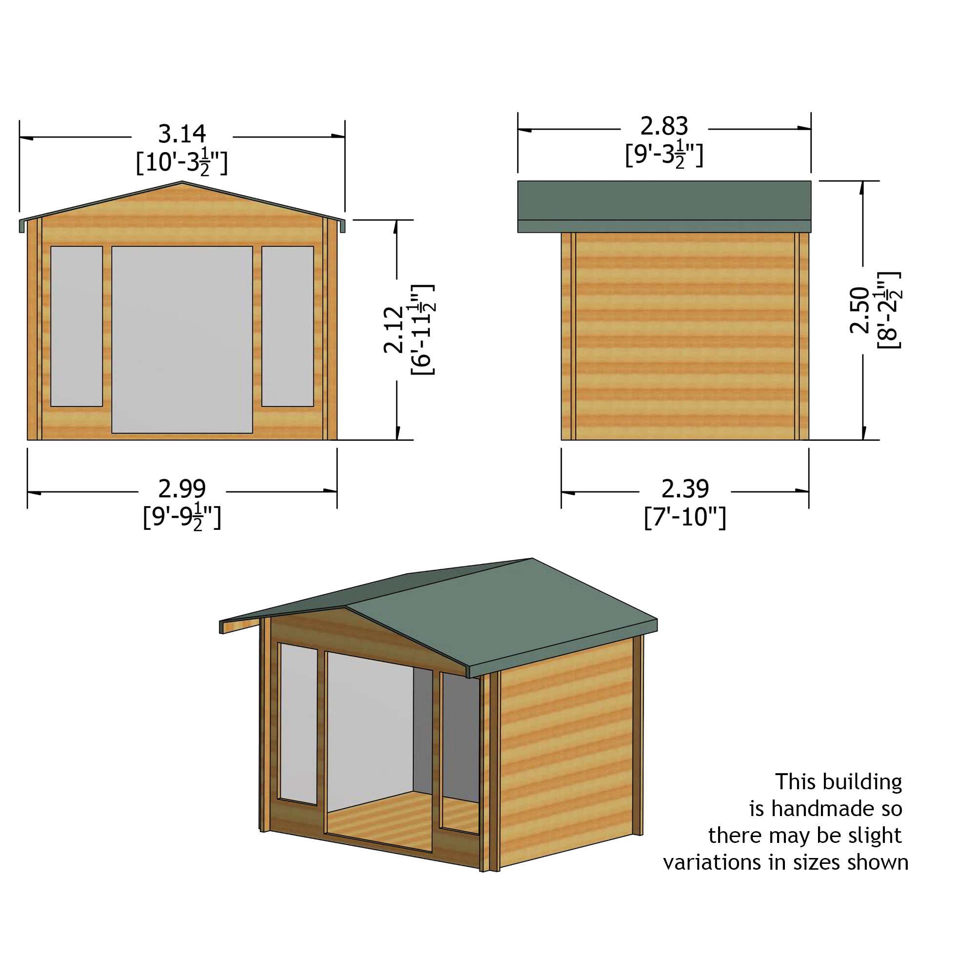 Shire Epping 28mm Log Cabin (10x8) EPPI1008L28-1AA - Outside Store