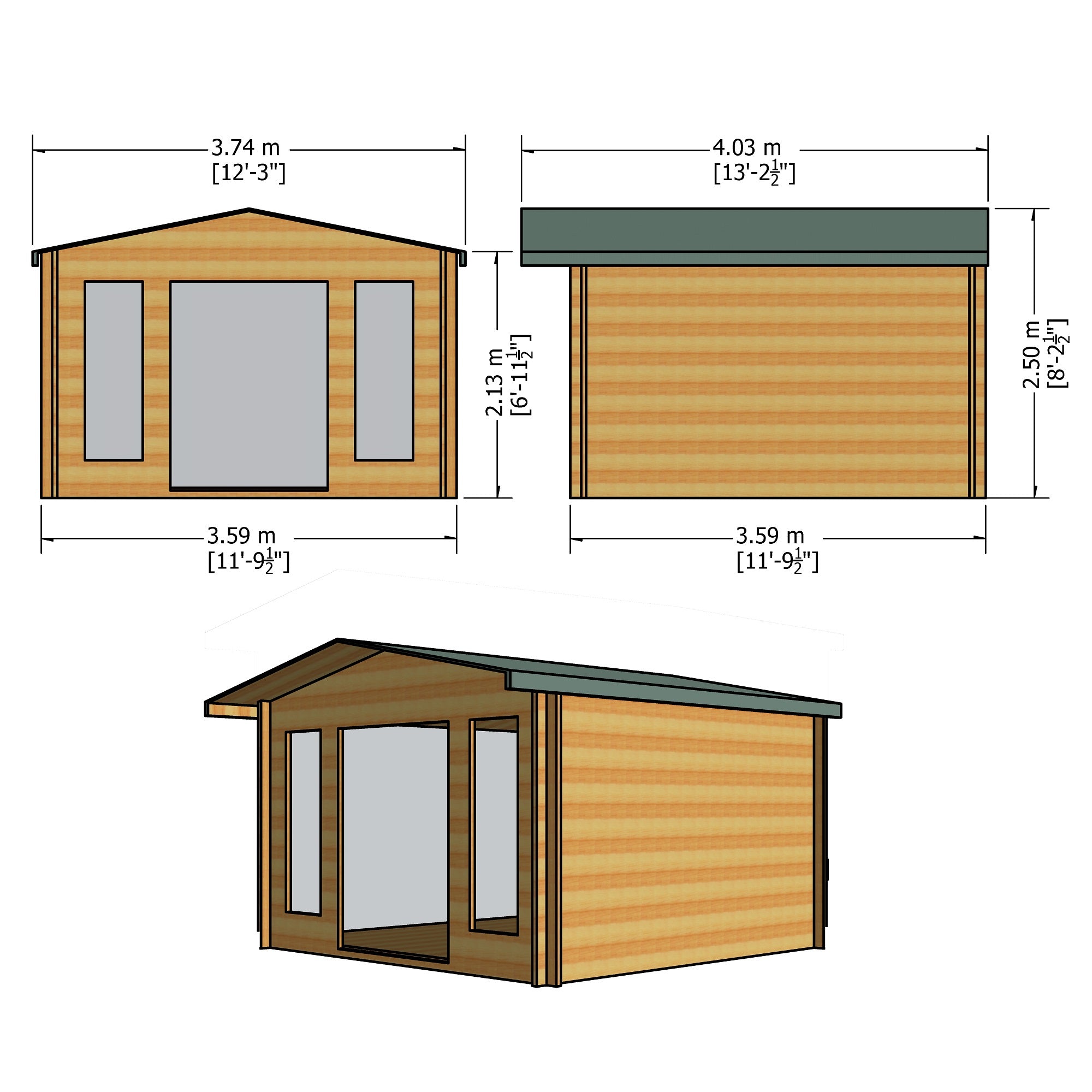 Shire Epping 28mm Log Cabin (12x12) EPPI1212L28-1AA - Outside Store