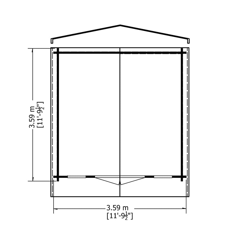 Shire Epping 28mm Log Cabin (12x12) EPPI1212L28-1AA - Outside Store