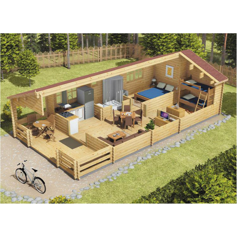 Eurowood (Eurovudas) Typ Wooden Summerhouse 5 x 10m (16x33), 44mm - Outside Store