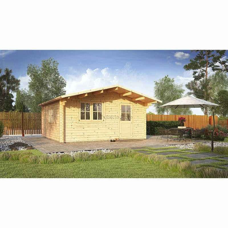 Eurowood (Eurovudas) Faro Log Cabin 5x5m (16x16), 44mm - Outside Store