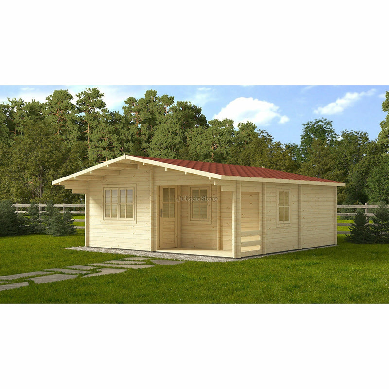 Eurowood (Eurovudas) Fay 29 m2 Wooden Summerhouse 6x6m (20x20), 44mm - Outside Store