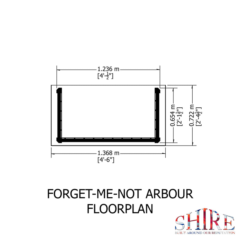 Shire Pressure Treated Forget Me Not Arbour FOMN0503DSL-1AA 5060437982268 - Outside Store