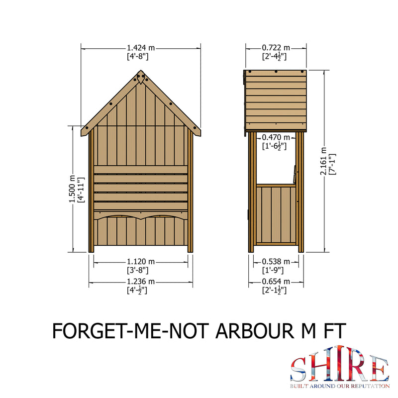 Shire Pressure Treated Forget Me Not Arbour FOMN0503DSL-1AA 5060437982268 - Outside Store