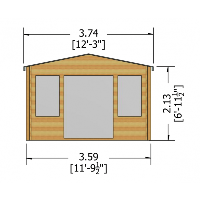 Shire Grizedale 28mm Corner Log Cabin (12x08)