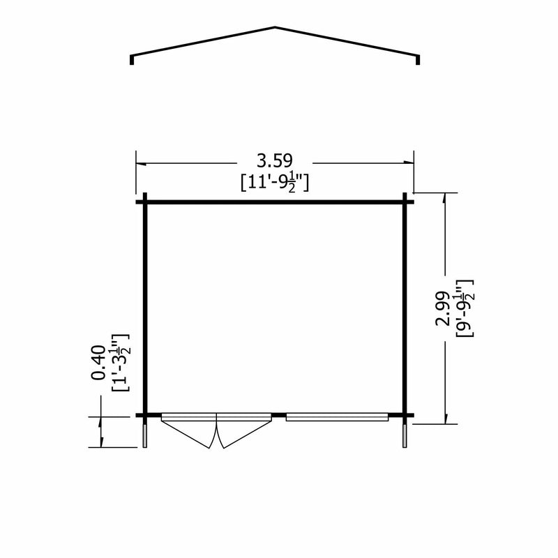 Shire Hale 28mm Log Cabin (12x10) HALE1210L28-1AA - Outside Store