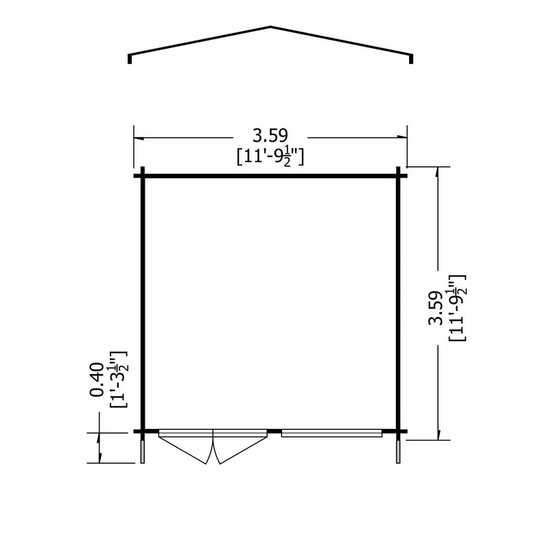 Shire Hale 28mm Log Cabin (12x12) HALE1212L28-1AA - Outside Store