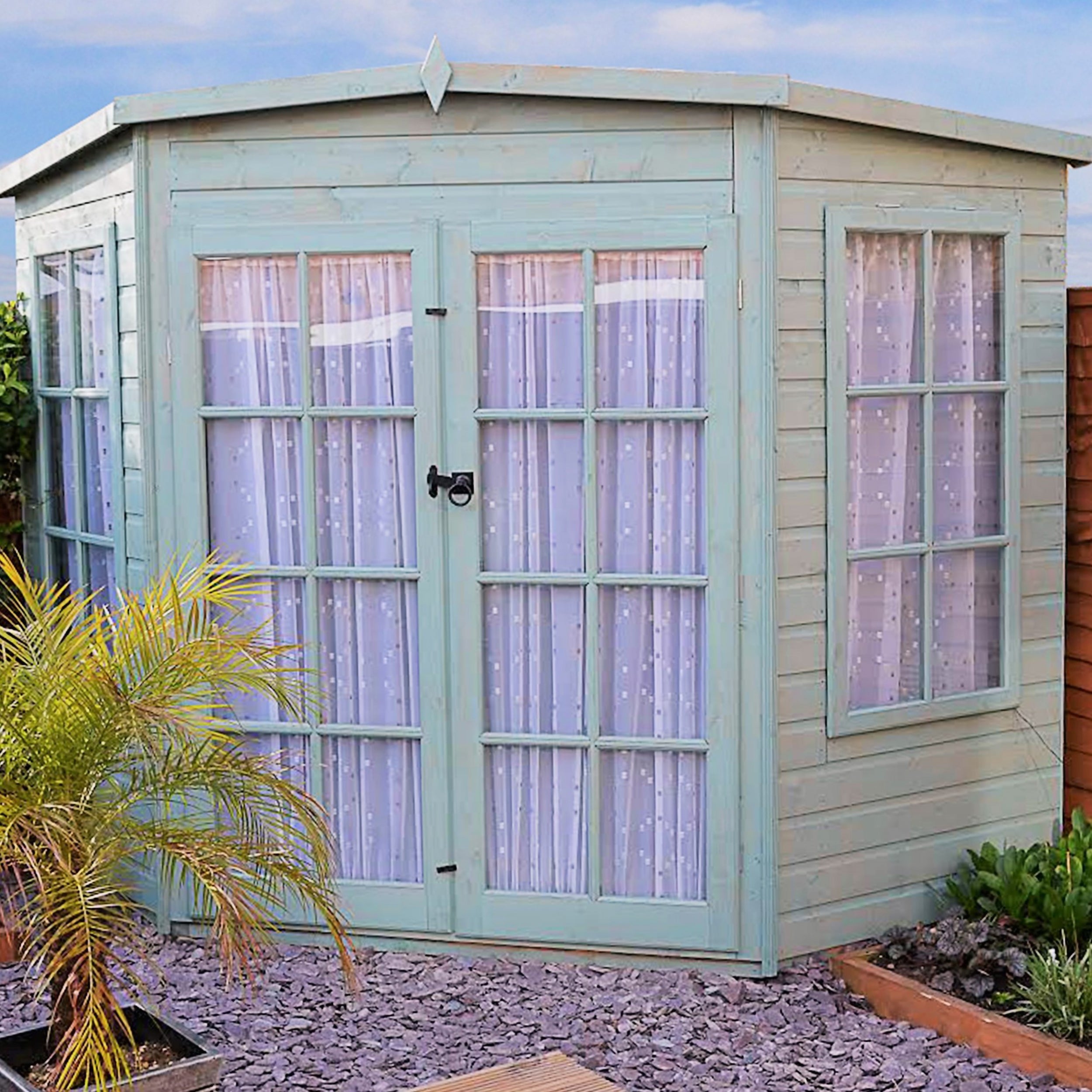 Shire Hampton Corner Summerhouse (7x7) HAMP0707DSL-1AA 5060437982015 - Outside Store