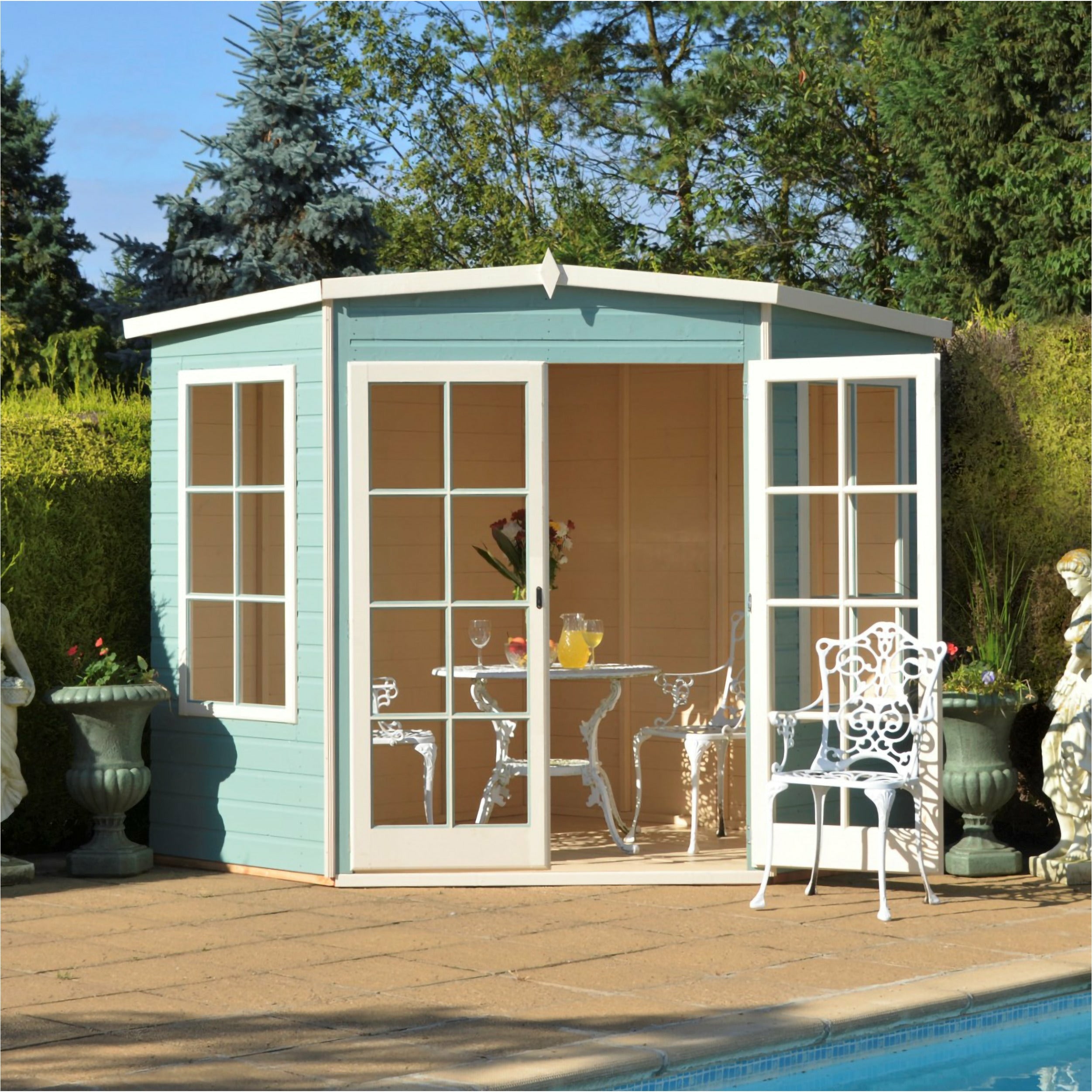 Shire Hampton Corner Summerhouse (7x7) HAMP0707DSL-1AA 5060437982015 - Outside Store