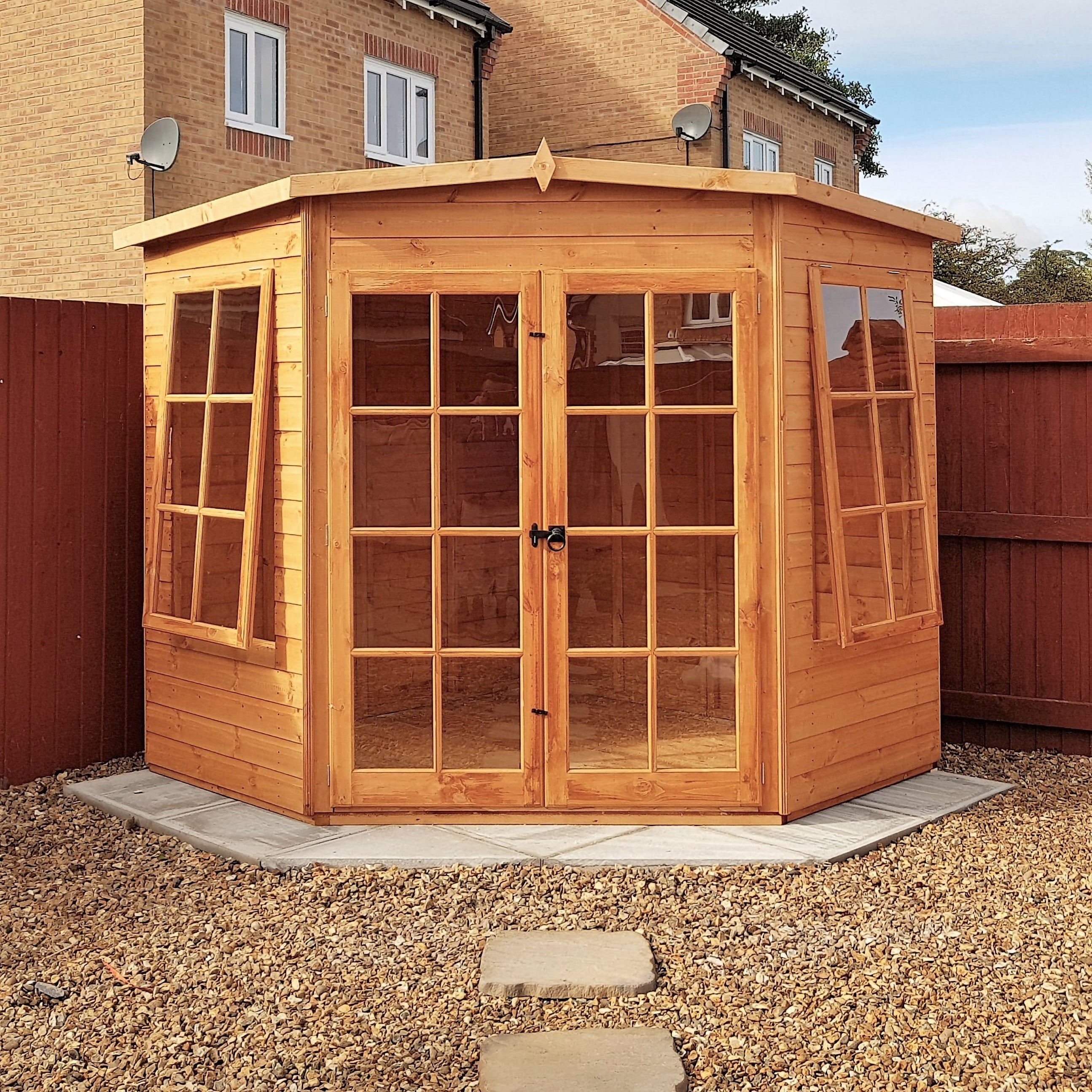 Shire Hampton Corner Summerhouse (7x7) HAMP0707DSL-1AA 5060437982015 - Outside Store