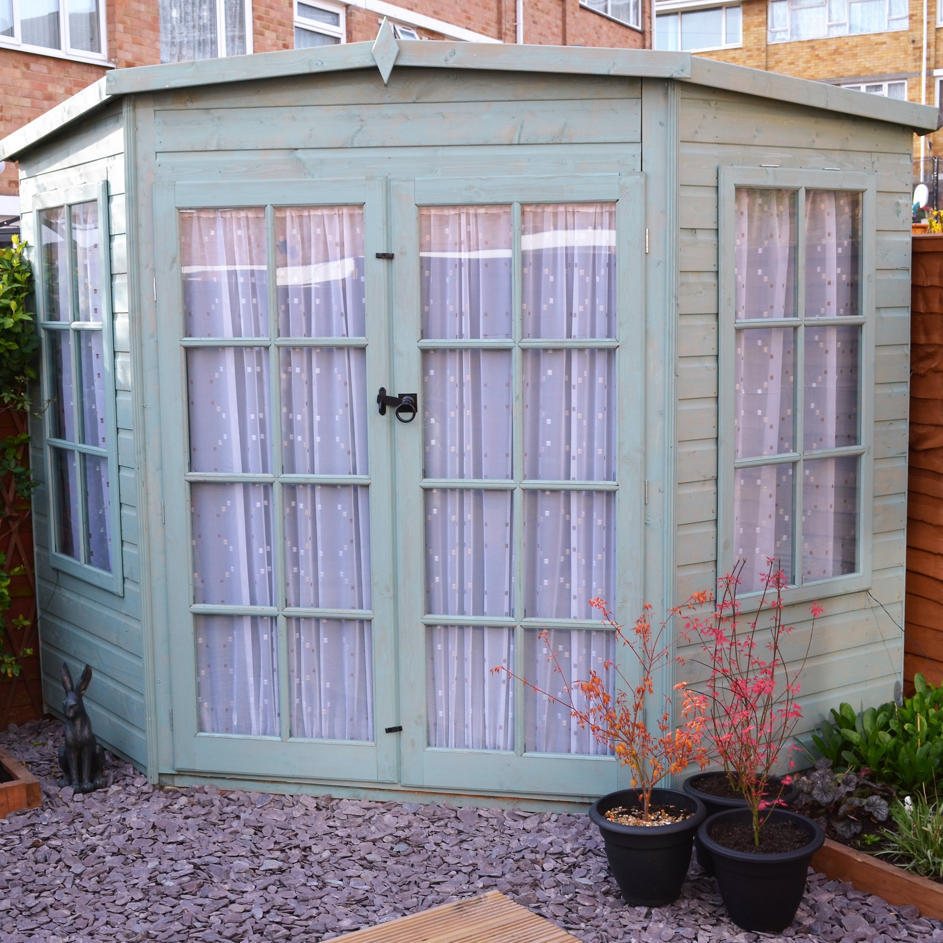 Shire Hampton Corner Summerhouse (7x7) HAMP0707DSL-1AA 5060437982015 - Outside Store