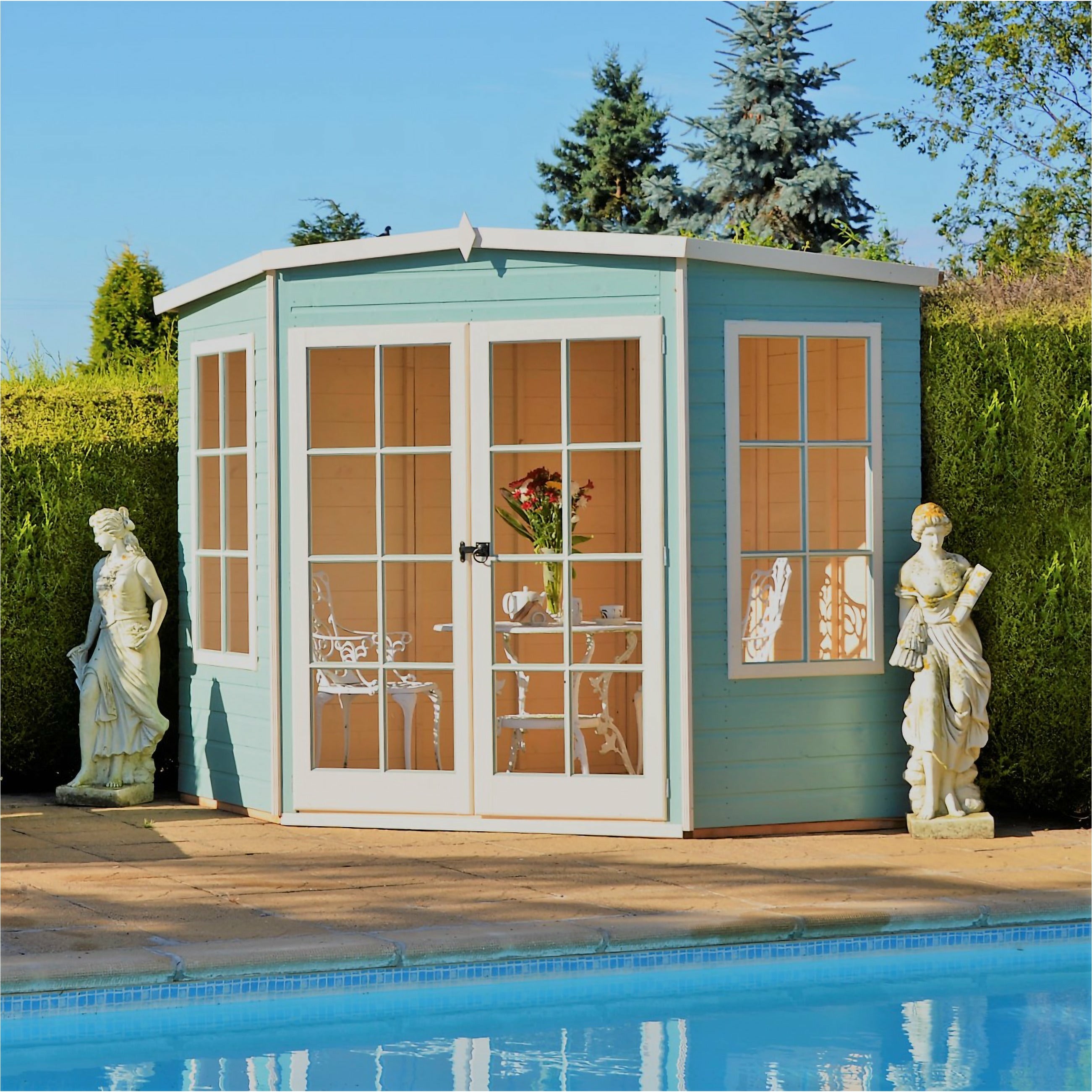 Shire Hampton Corner Summerhouse (7x7) HAMP0707DSL-1AA 5060437982015 - Outside Store