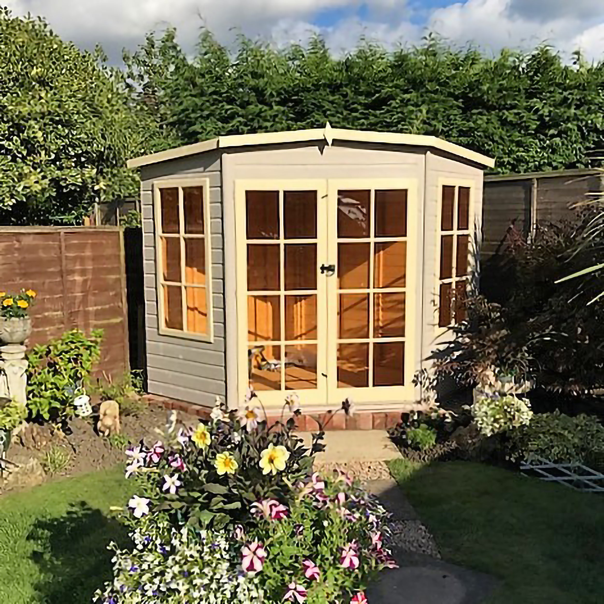 Shire Hampton Corner Summerhouse (7x7) HAMP0707DSL-1AA 5060437982015 - Outside Store