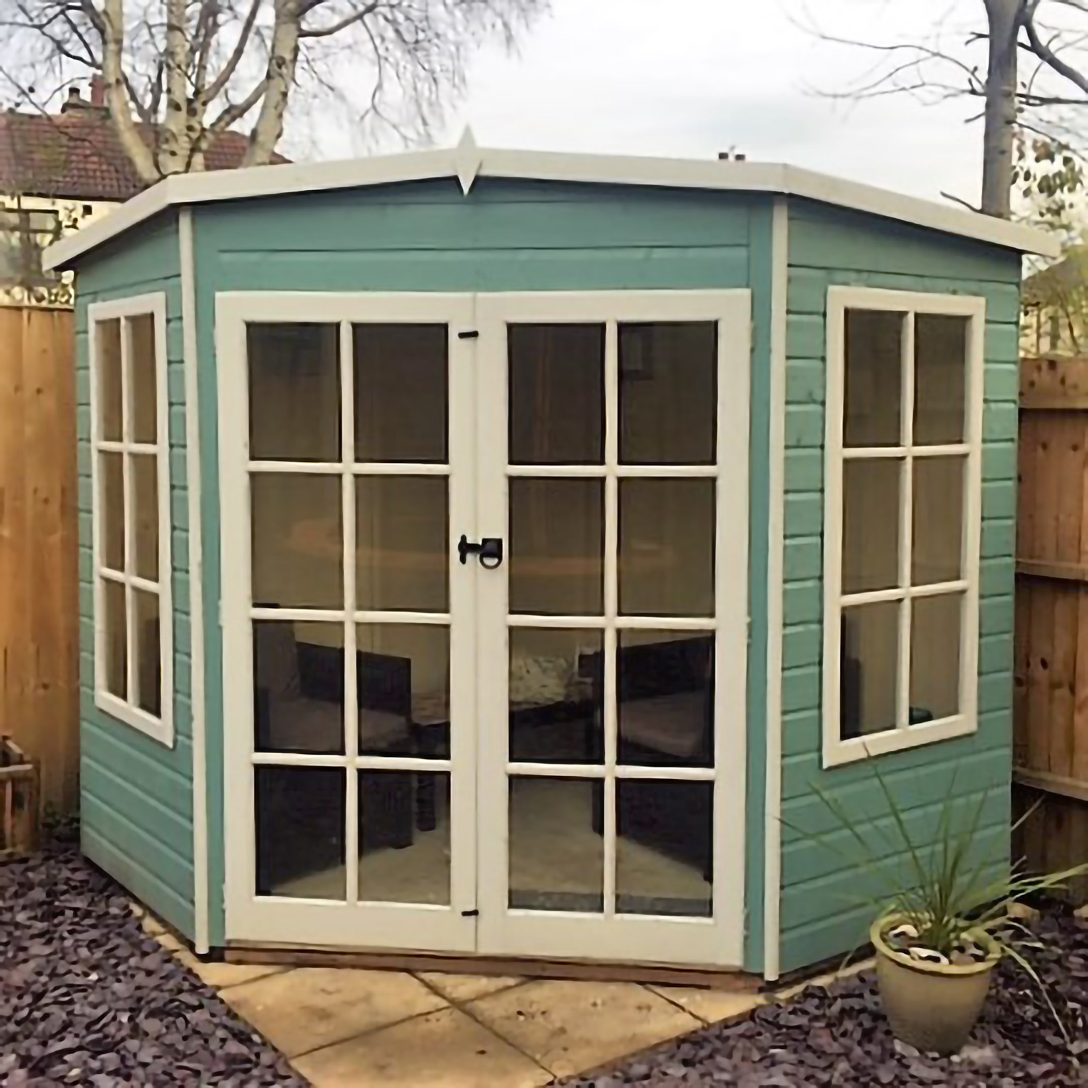 Shire Hampton Corner Summerhouse (7x7) HAMP0707DSL-1AA 5060437982015 - Outside Store