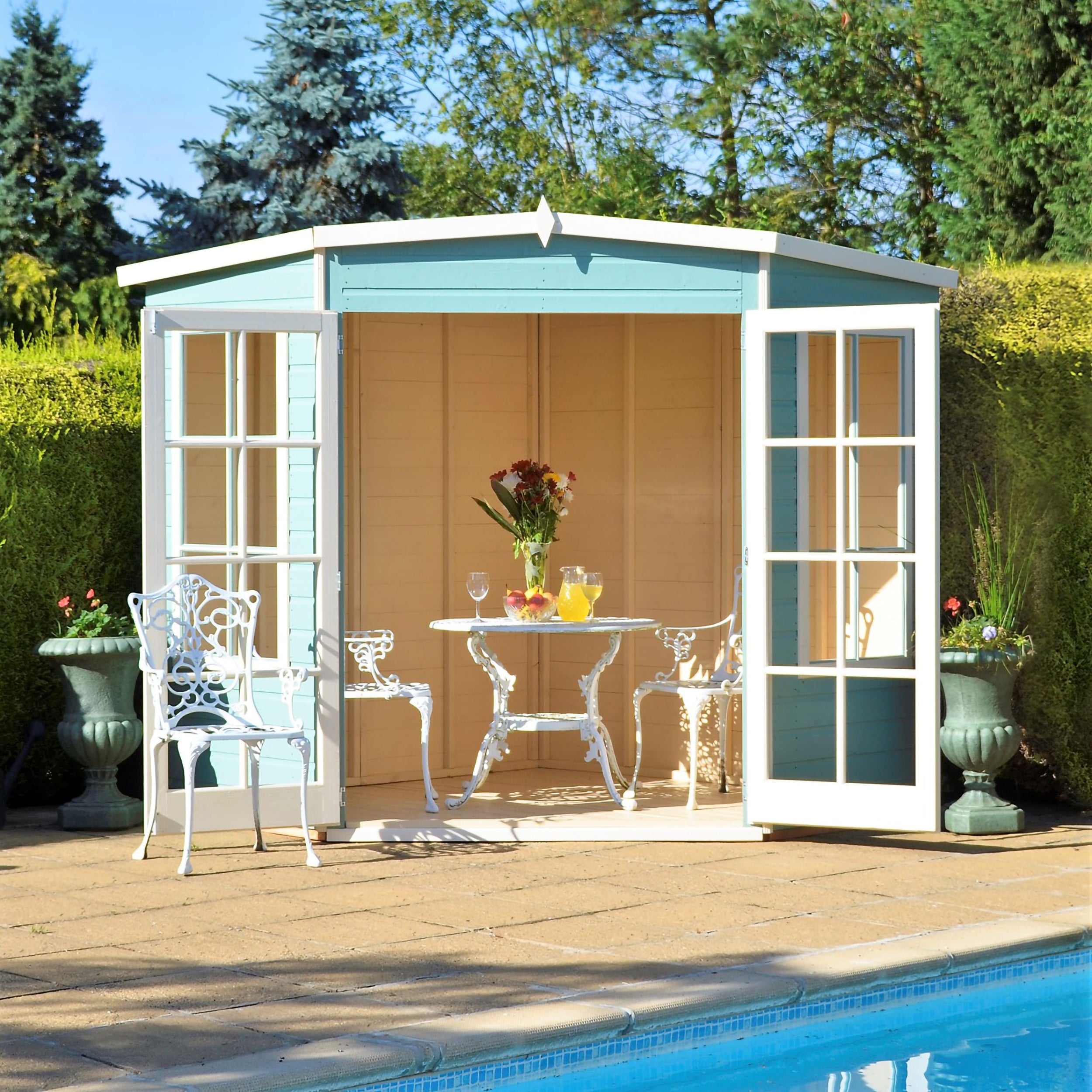 Shire Hampton Corner Summerhouse (7x7) HAMP0707DSL-1AA 5060437982015 - Outside Store